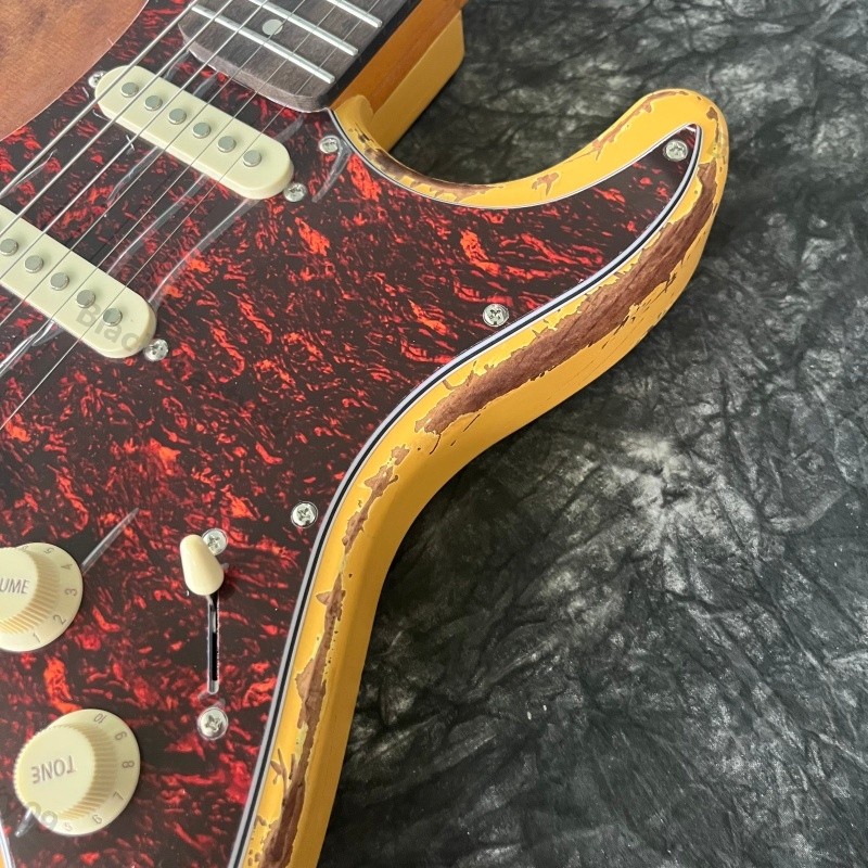 Electric Guitar Heavy Aged Stainless Rounded Fret Edge Bone Nut Tortoise PG SSS