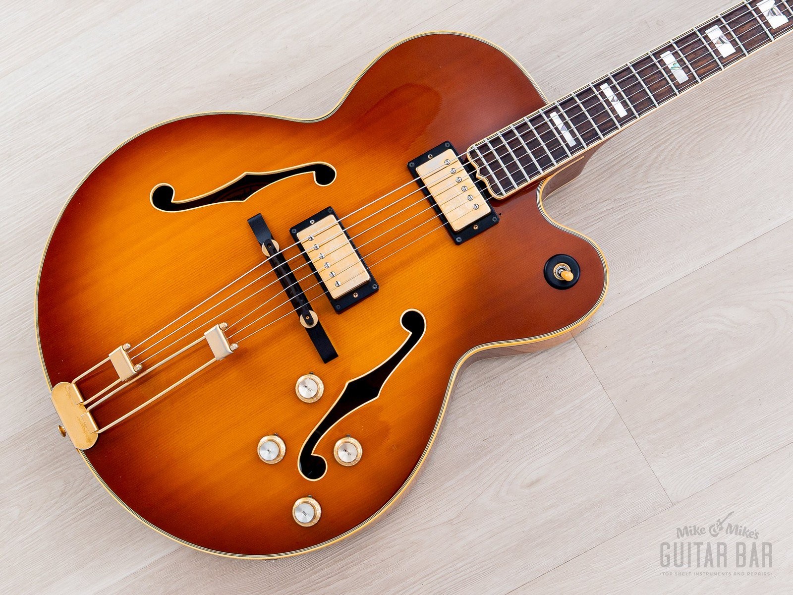 1993 Epiphone Emperor J Sunburst Archtop Electric Guitar w/ Case, Japan Terada