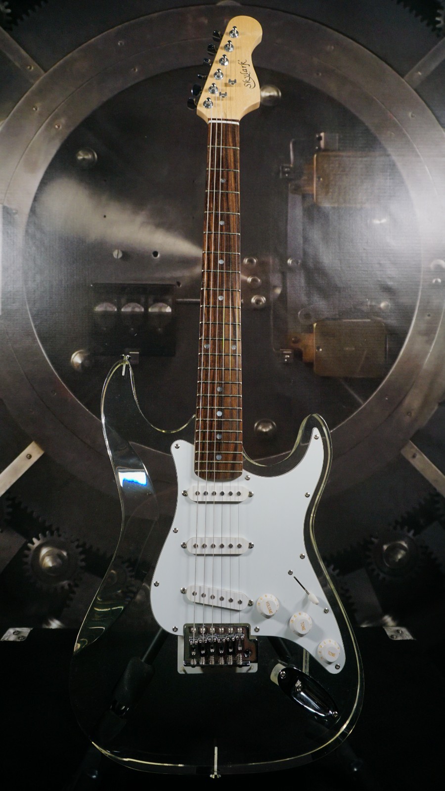 Skylark Transparent Acrylic Strat-Style Electric Guitar