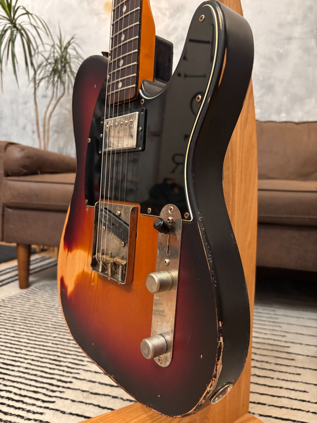 Fender Telecaster 1963 Glas Custom 3-Tone Sunburst Relic 7.8lbs w/ Fender Tweed