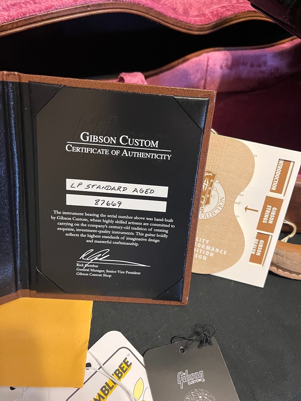 2017 Gibson Custom Shop Les Paul Standard Painted Over Aged Ebony Cherry/Sunburs