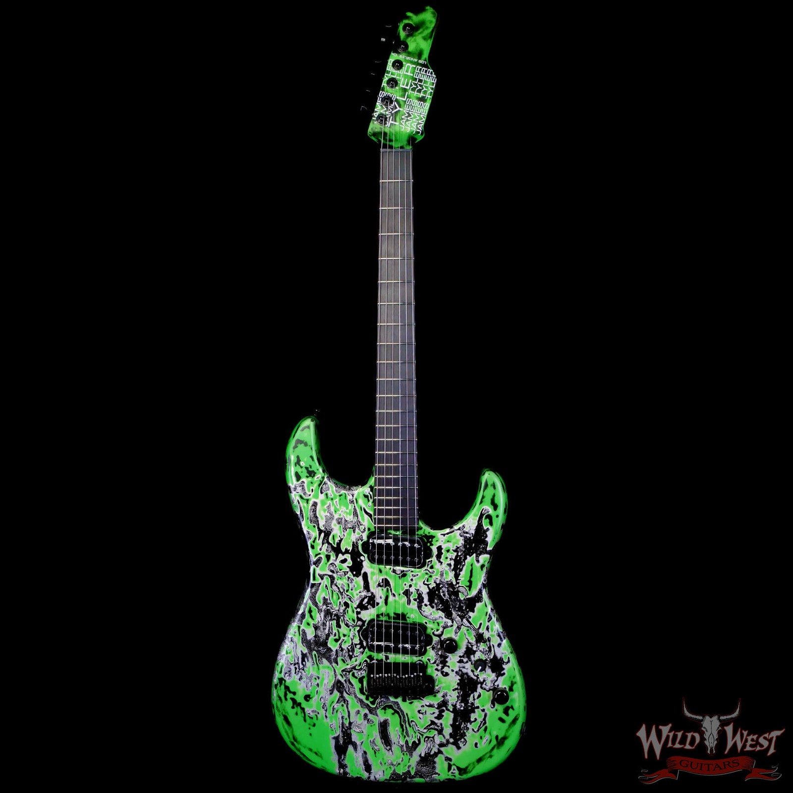 James Tyler USA Studio Elite HD HH Roasted Maple Neck Neon Green Shmear 7.45 lbs