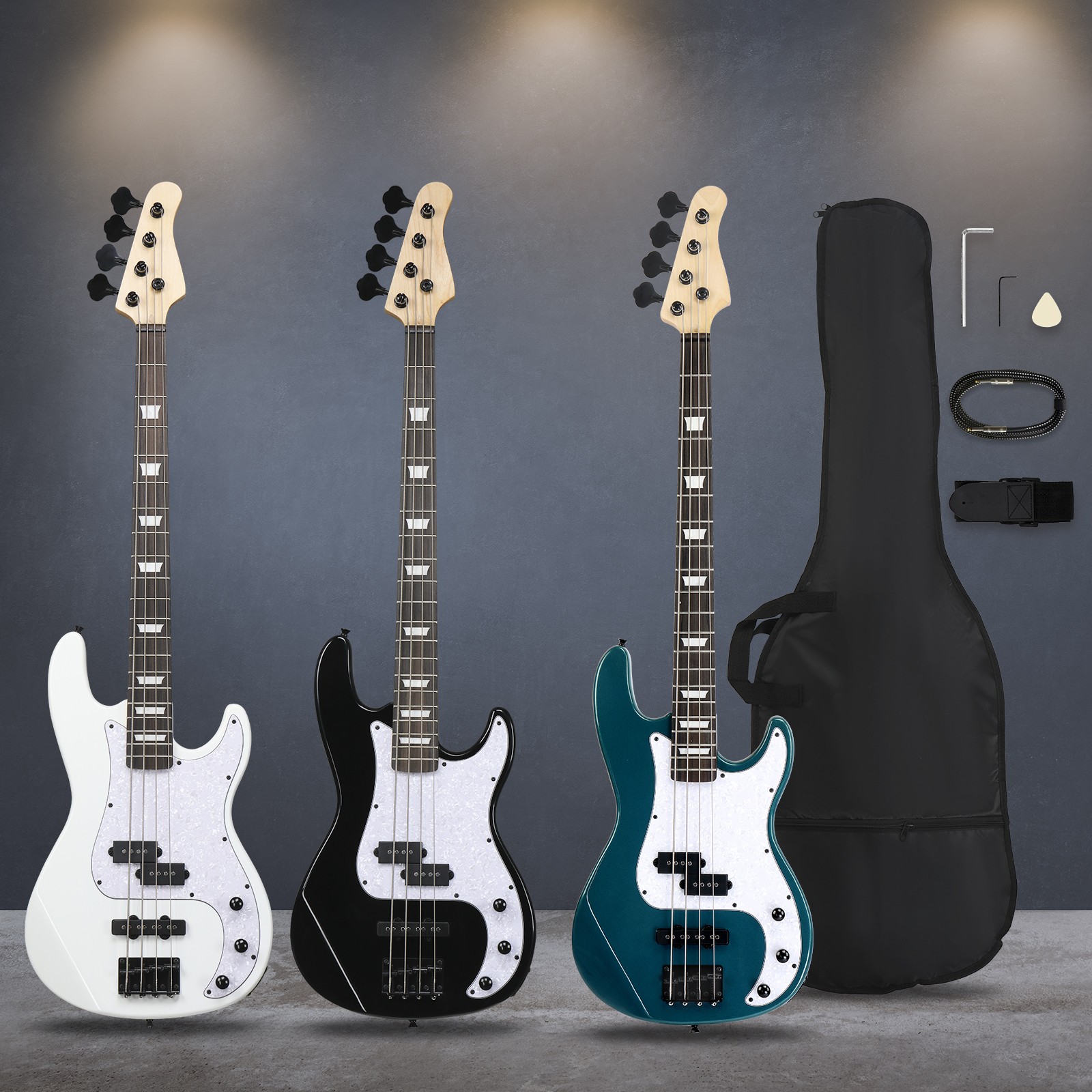 New 46 ” KP Bass Electric Guitar 20 Frets Basswood With Bag & 20W Speaker
