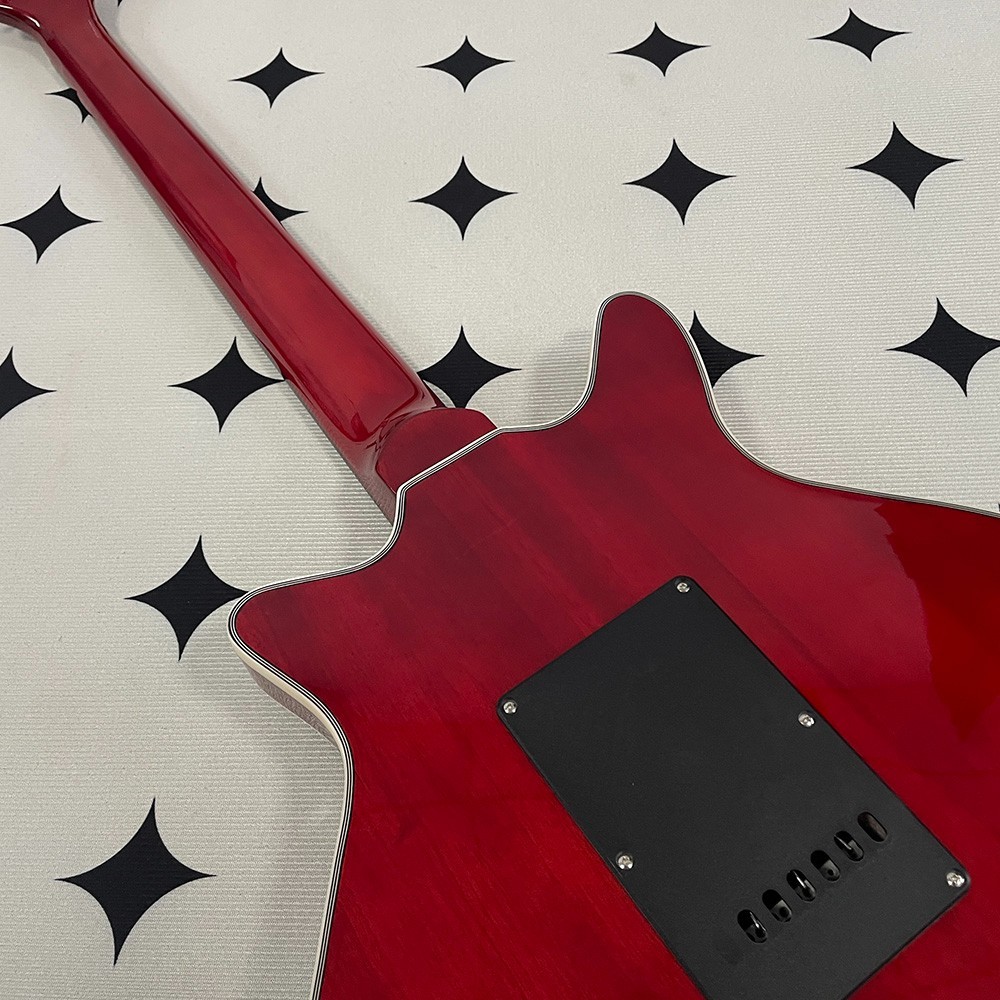 High-quality electric guitar; mahogany body and neck; stainless steel frets