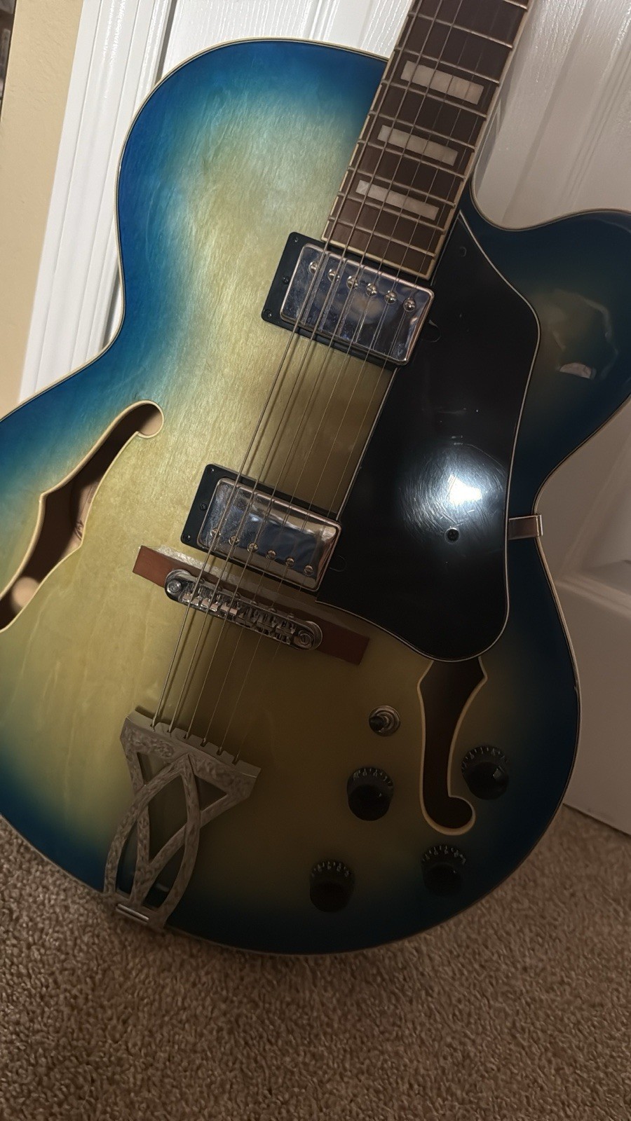 Ibanez AF75-JBB Hollow Body Electric Guitar Blue 6-String Rosewood Right-Handed