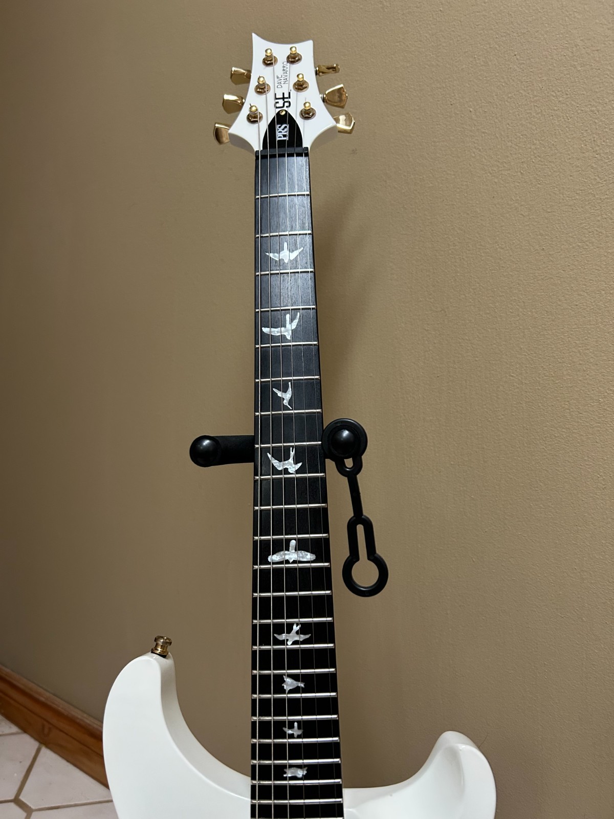 PRS DAVE NAVARRO SE IN JET WHITE WITH SEYMORE DUNCAN PEARLY GATES PICKUPS.