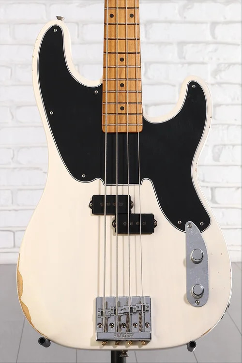 Fender Mike Dirnt Road Worn Precision Bass – White Blonde with Maple Fingerboard
