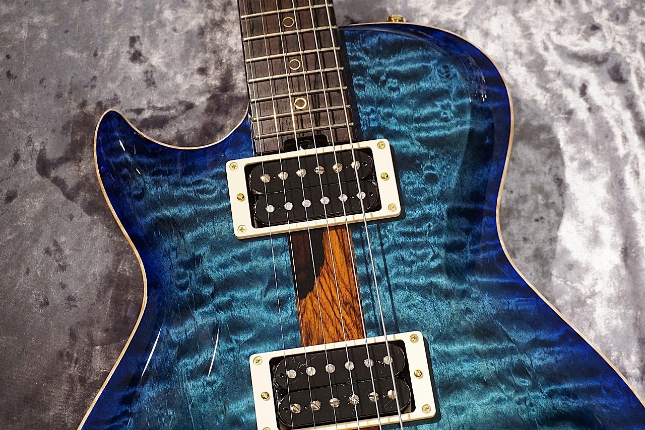 Navigator Potbelly Single Cut Quite See-Through Blue Electric Guitar Used