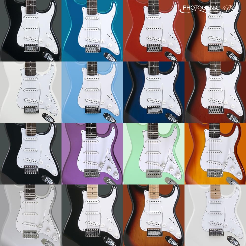 Photogenic ST-180/WH Electric Guitar, Beginner’s Set, White, ST Type [Includes S