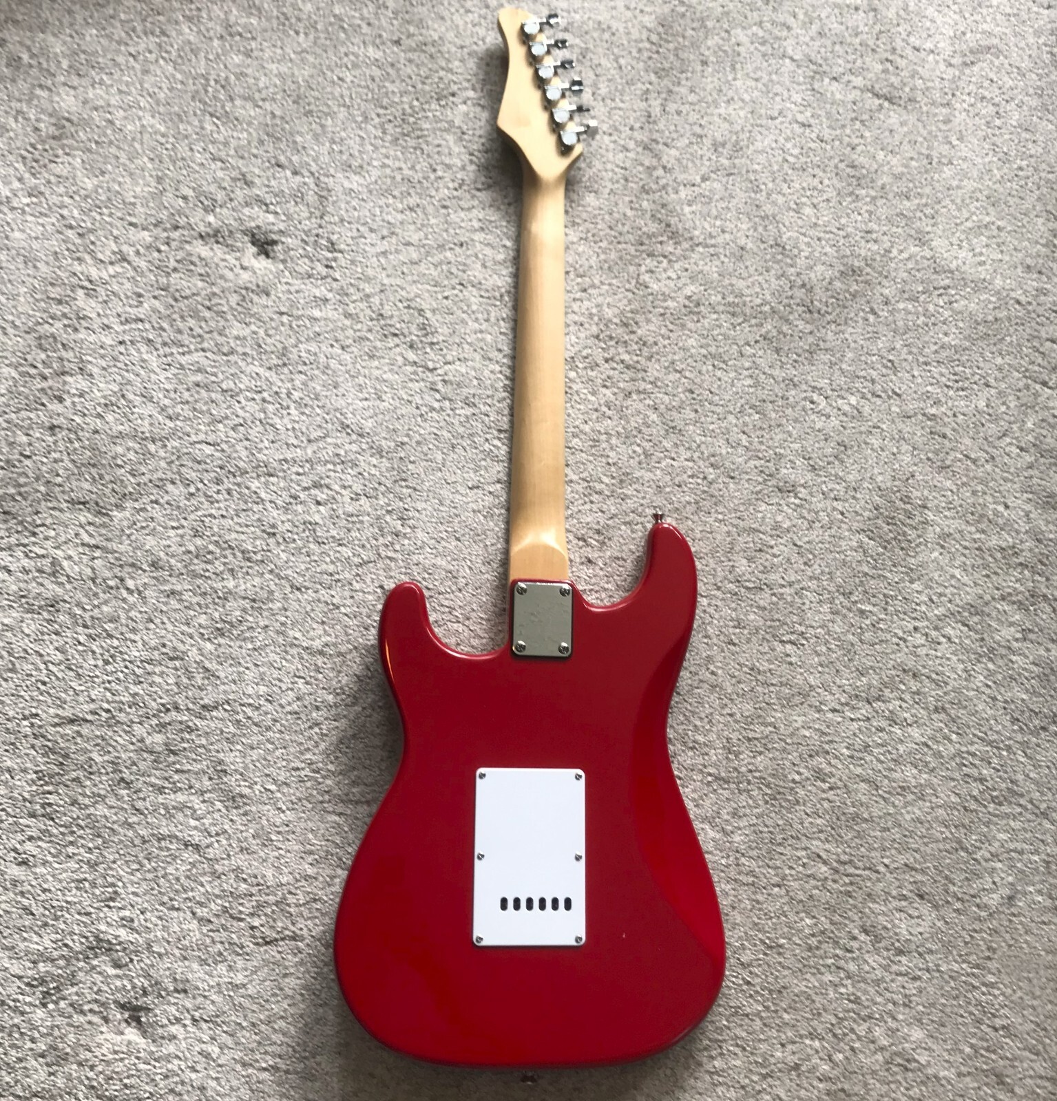 Red Full-Size Strat Style Electric Guitar Package with Maple Neck Gig Bag & More