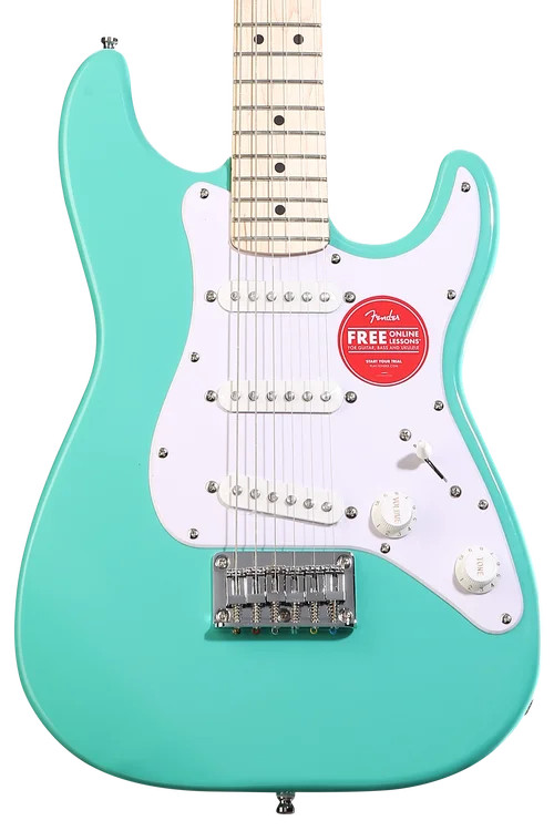 Squier Mini Stratocaster Electric Guitar – Sea Foam Green