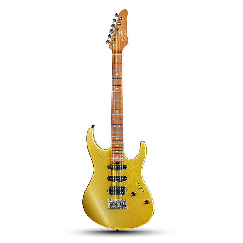 Donner DST-700 Electric Guitar Glossy Gold Coil Split Tremelo Bridge HSS Pickup
