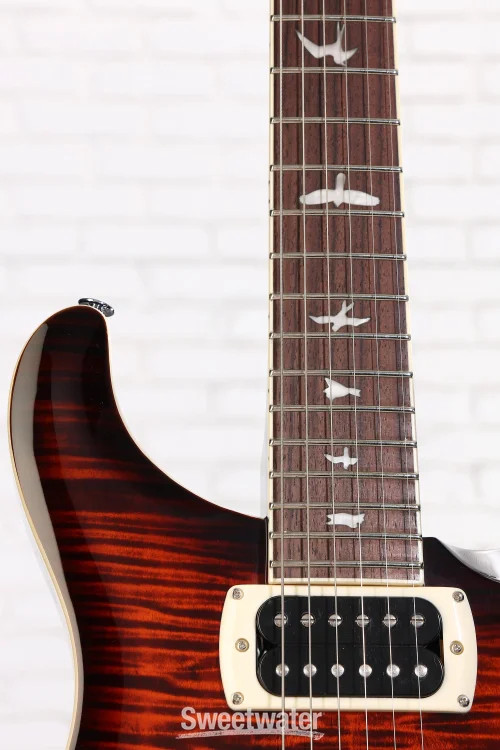 PRS SE Flat Back Hollowbody I Piezo Electric Guitar – Orange Tiger Smokeburst