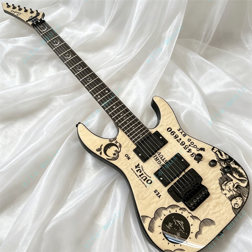 Ledux Solid Electric Guitar Quilted Maple Top Stainless Fret FR Bridge Natural