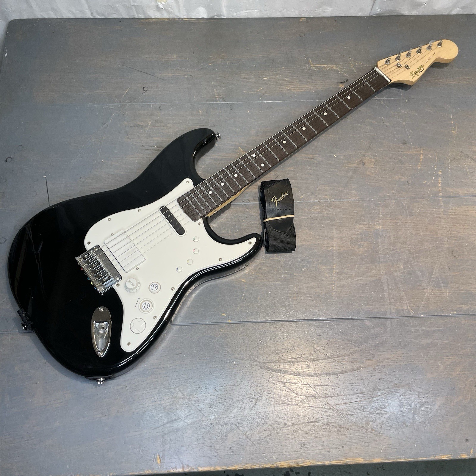 Squier By Fender Stratocaster Strat Rock Band Guitar Black GUITAR ONLY (Read)