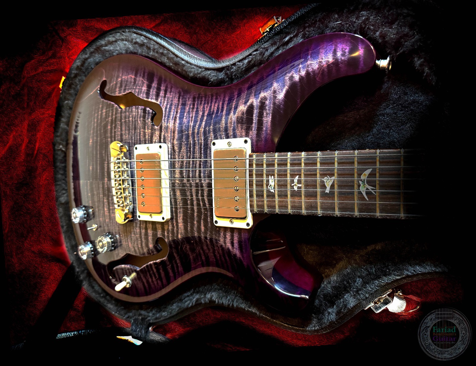 PRS Hollowbody II Piezo Hollow Body, Custom Purple Mist Finish( “Brand New” )