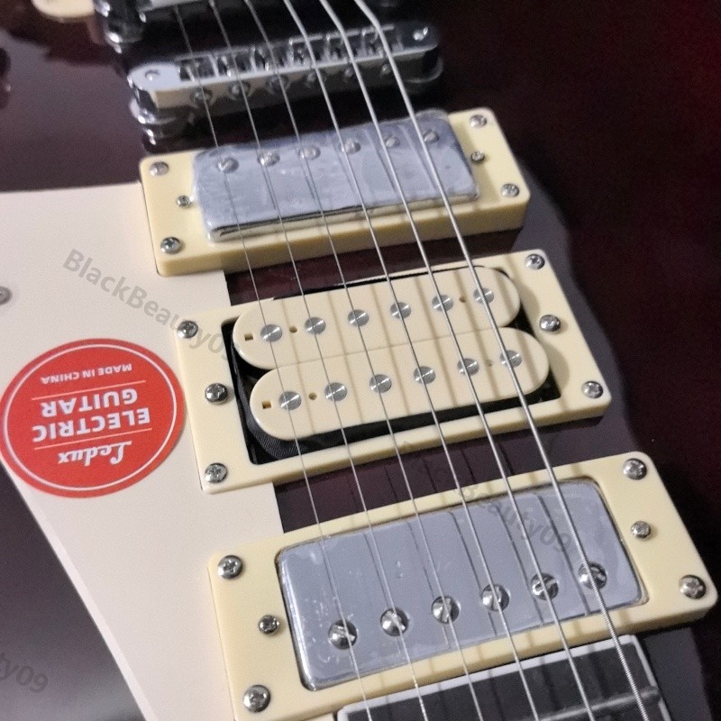 Electric Guitar Wine Red Finish HH Gold Hardware Bone Nut Stainless Rounded Fret