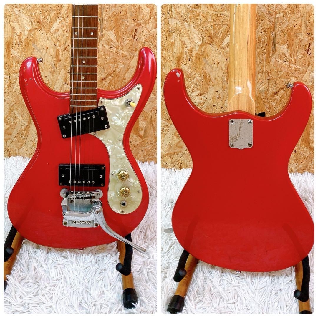 Morales Mosrite Type Electric Guitar Red MIJ Japan Vintage Zen-On 1960s-70s