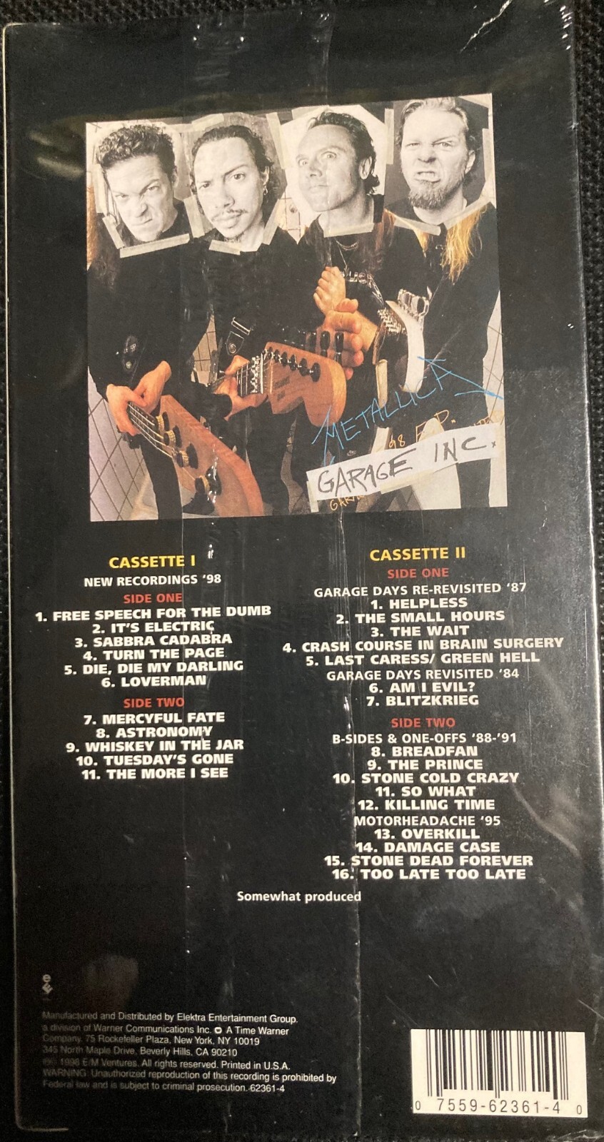 Metallica ‎– Garage Inc.- 2 CASSETTE LONGBOX 1998 – SEALED MINT NEW