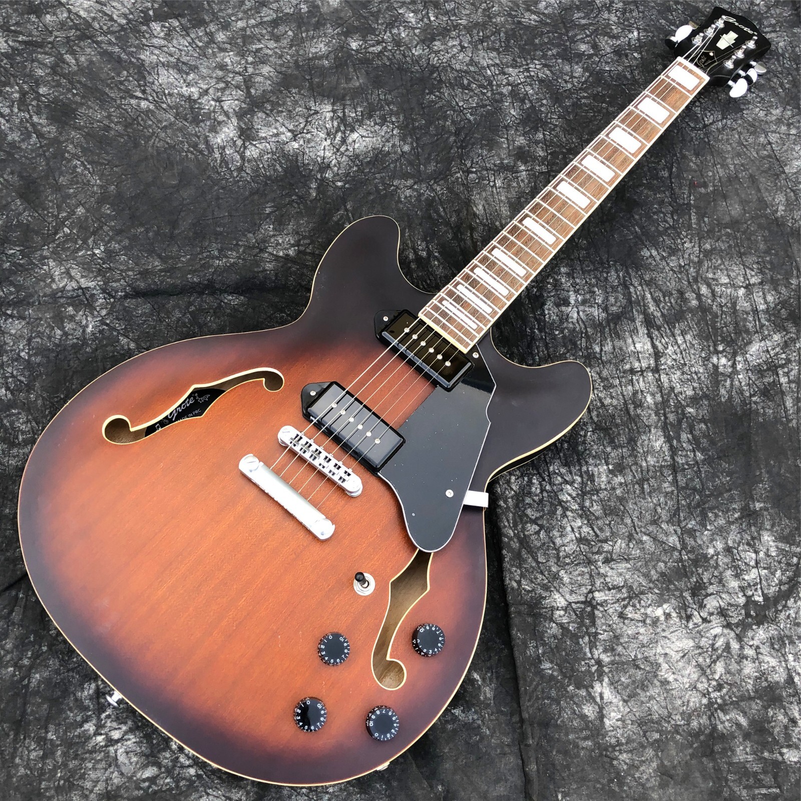 Grote Matte Sunburst Maple Electric Guitar Semi Hollow Archtop Jazz Guitar