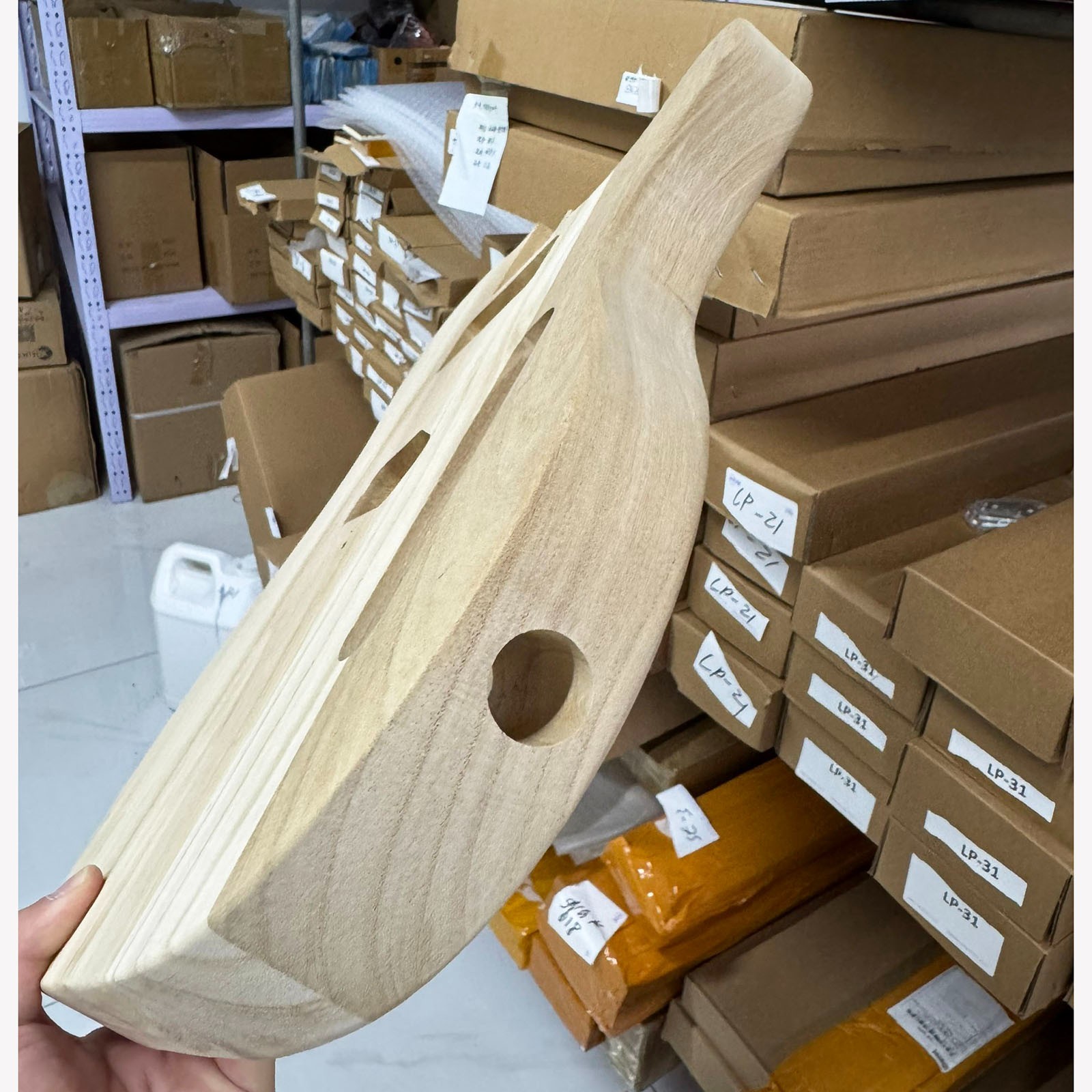 Unfinished DIY Electric Guitar Kit Maple Neck Paulownia Body, Amp Not Included