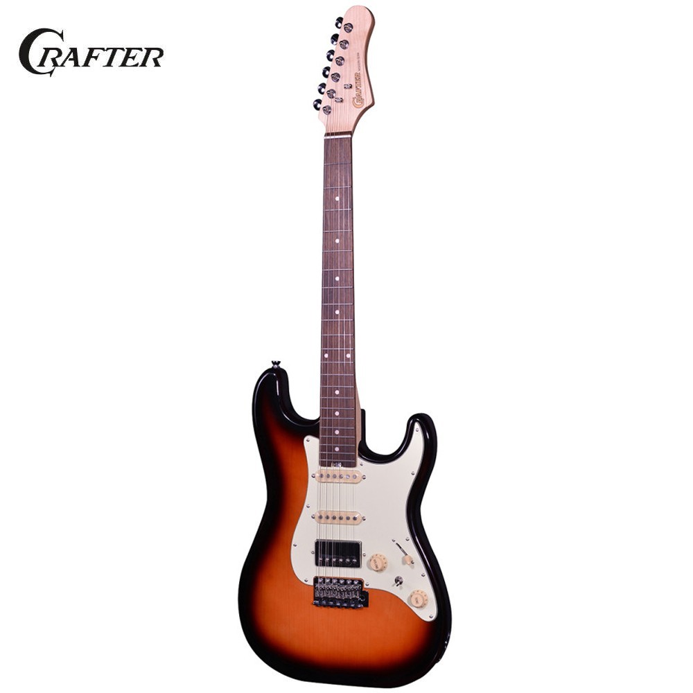 Crafter Modern Sera Series Solid Body S-Style Electric Guitar Tobacco Sunburst