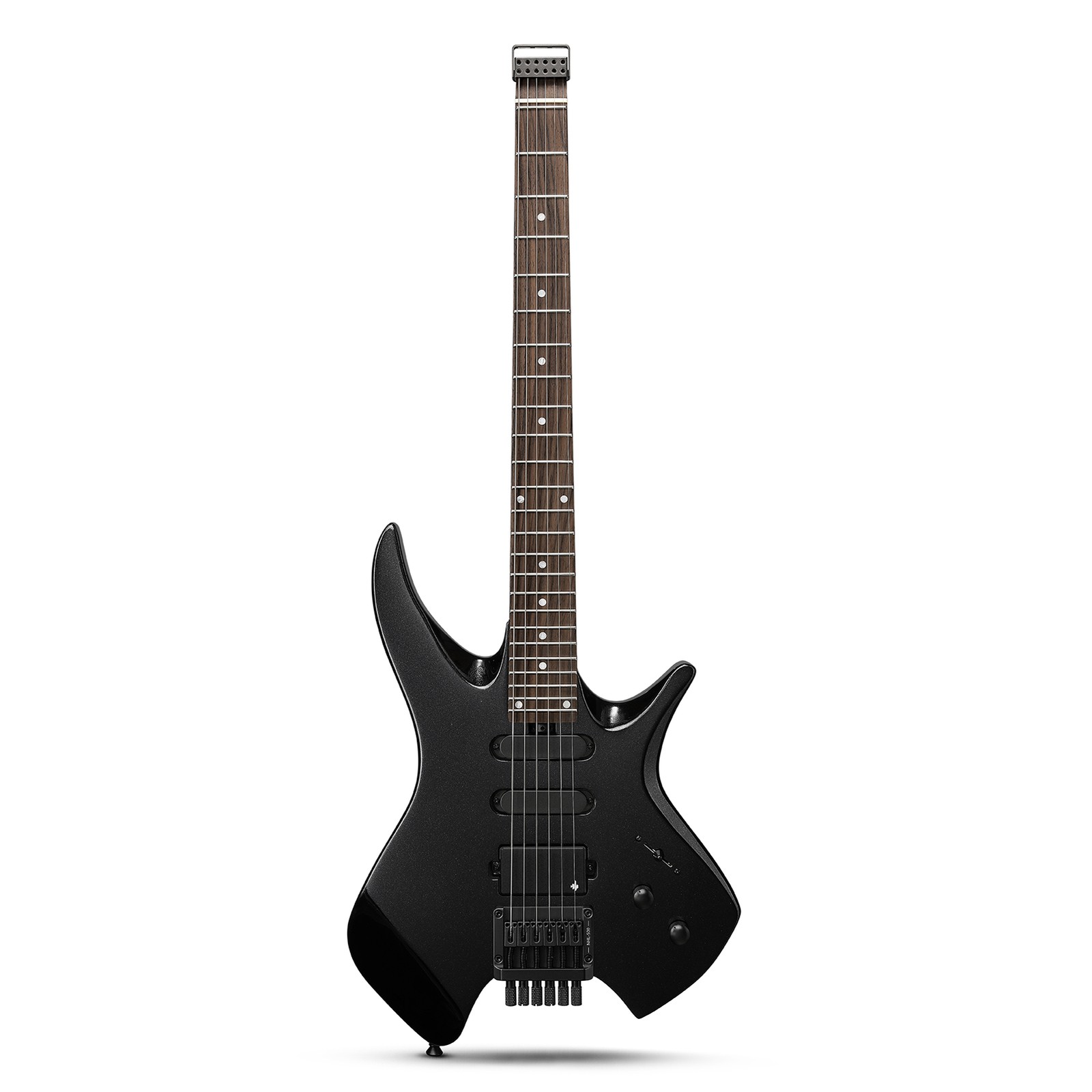 Donner HUSH OG Headless Electric Guitar HSS Pickup With Gig Bag | Metallic Black
