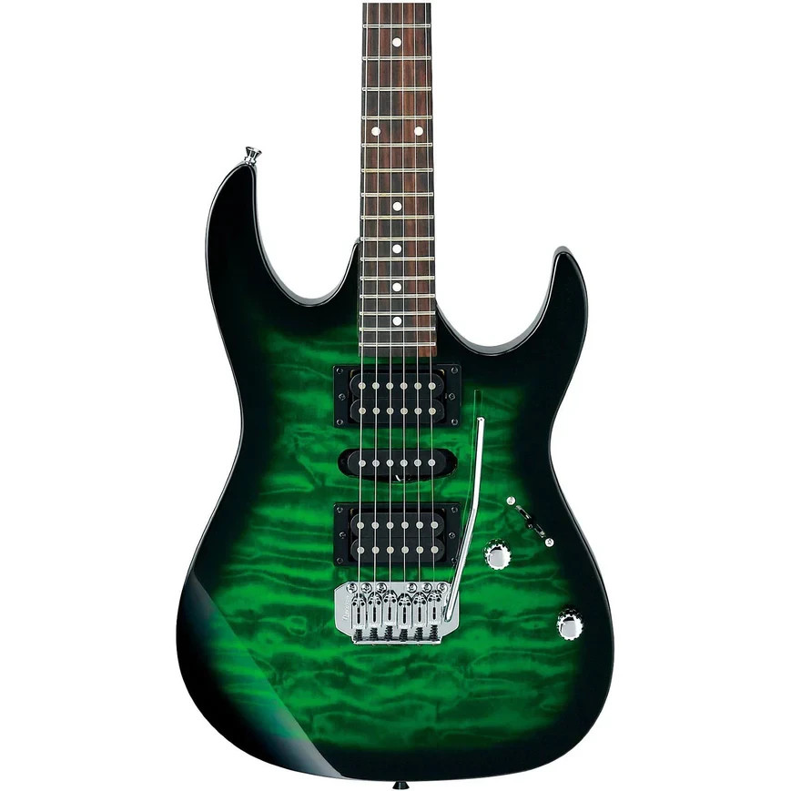 Ibanez GIO Series GRX70QA Electric Guitar, Rosewood Fretboard, Transparent Emera