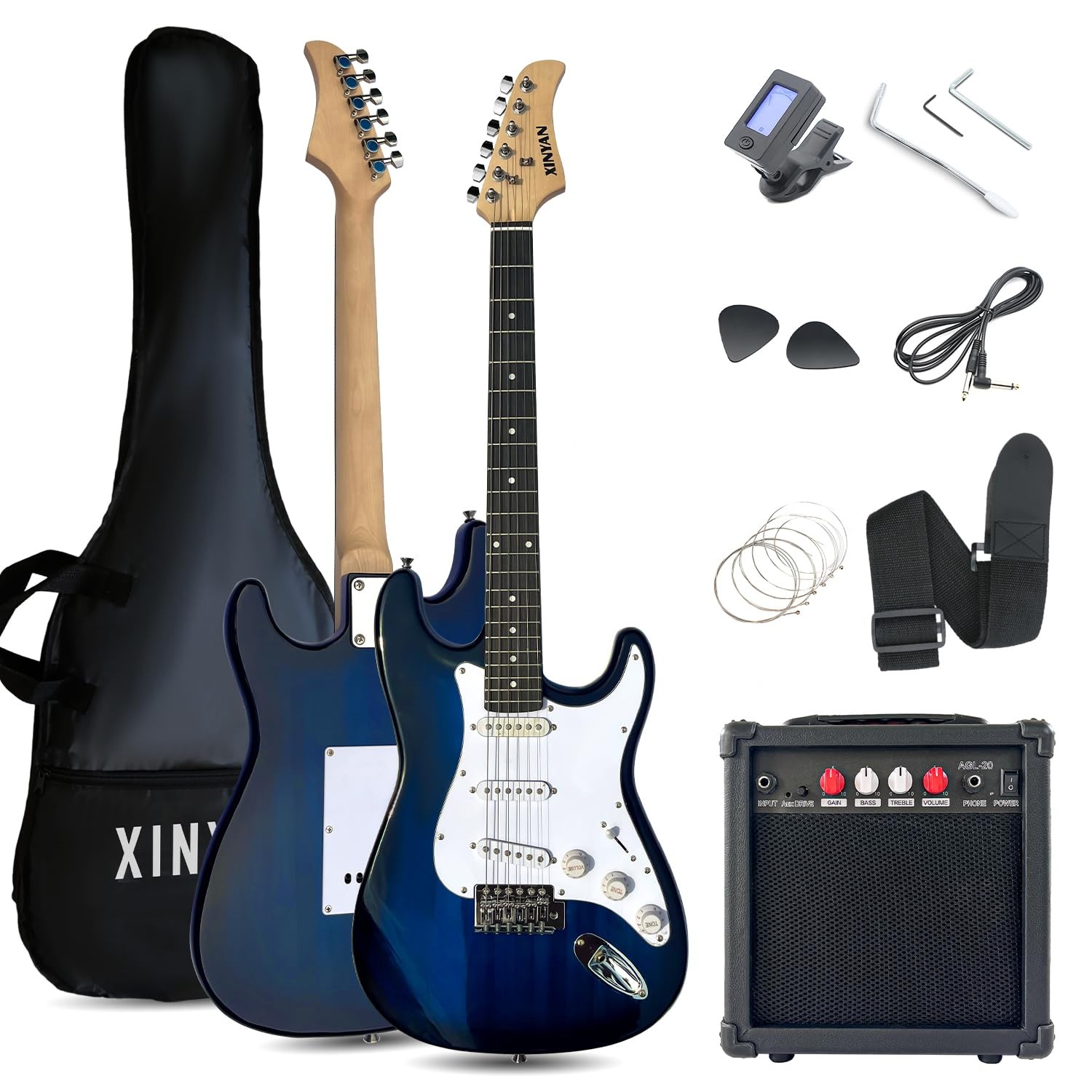 Full Size Electric Guitar Blue Kit