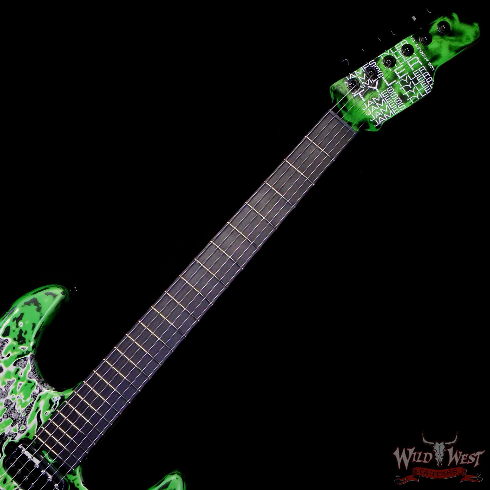 James Tyler USA Studio Elite HD HH Roasted Maple Neck Neon Green Shmear 7.45 lbs