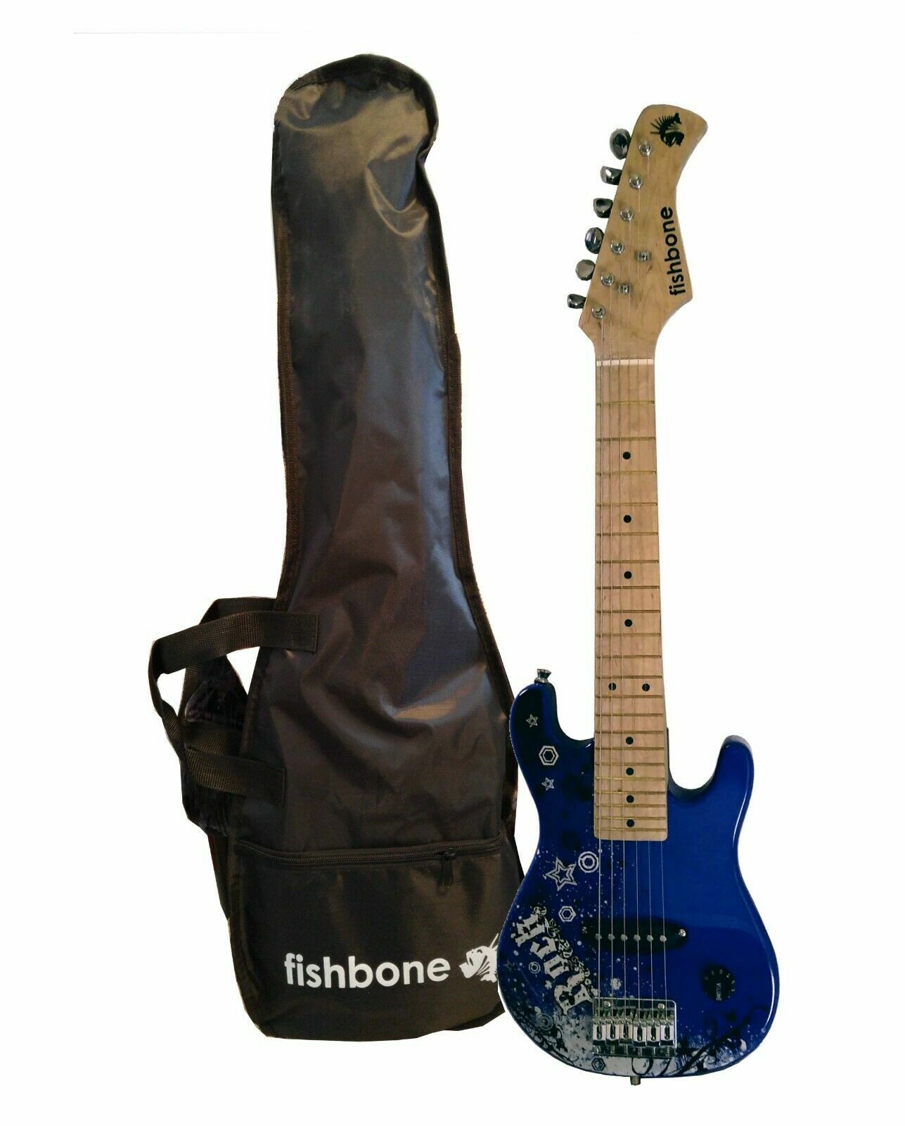 Fishbone ROCK Mini Model STS-BLU-2 Shorty Travel Guitar with Gig Bag