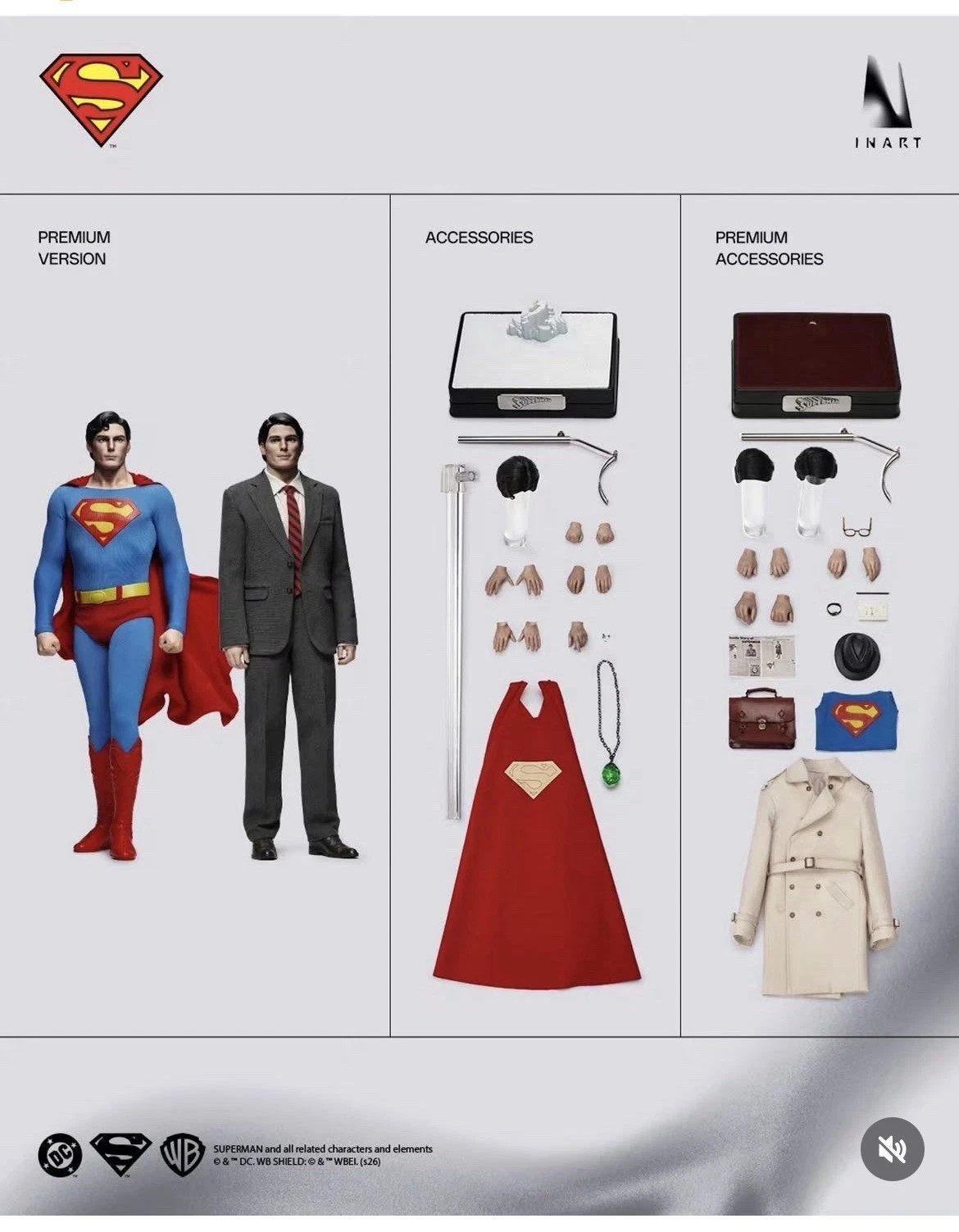 US Seller**Inart Superman 1978 Premium version 2 figure set Presale