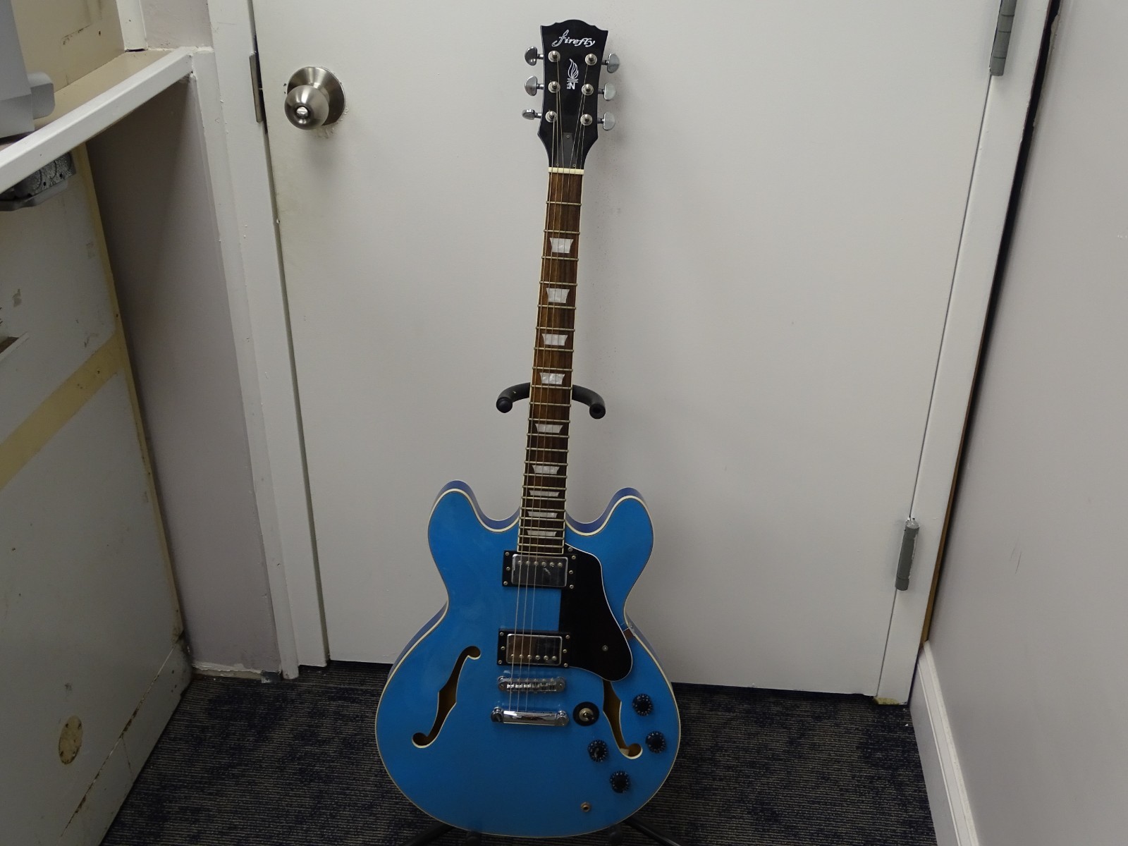 Firefly FF335 Electric Guitar Blue 6-String Hollow body (18537-Show-ty)