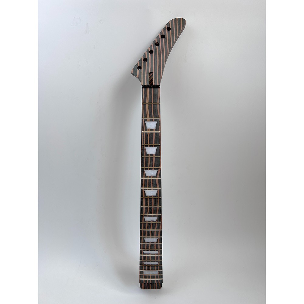 DIY Electric Guitar Kits Bone Nuts Zebrawood Body 22 Frets Set In Free Ship