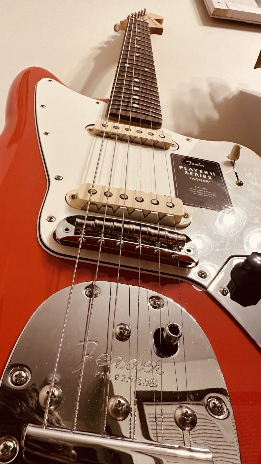 Fender Player II Jaguar – 2024 Coral Red (Rosewood). New in Box MINT