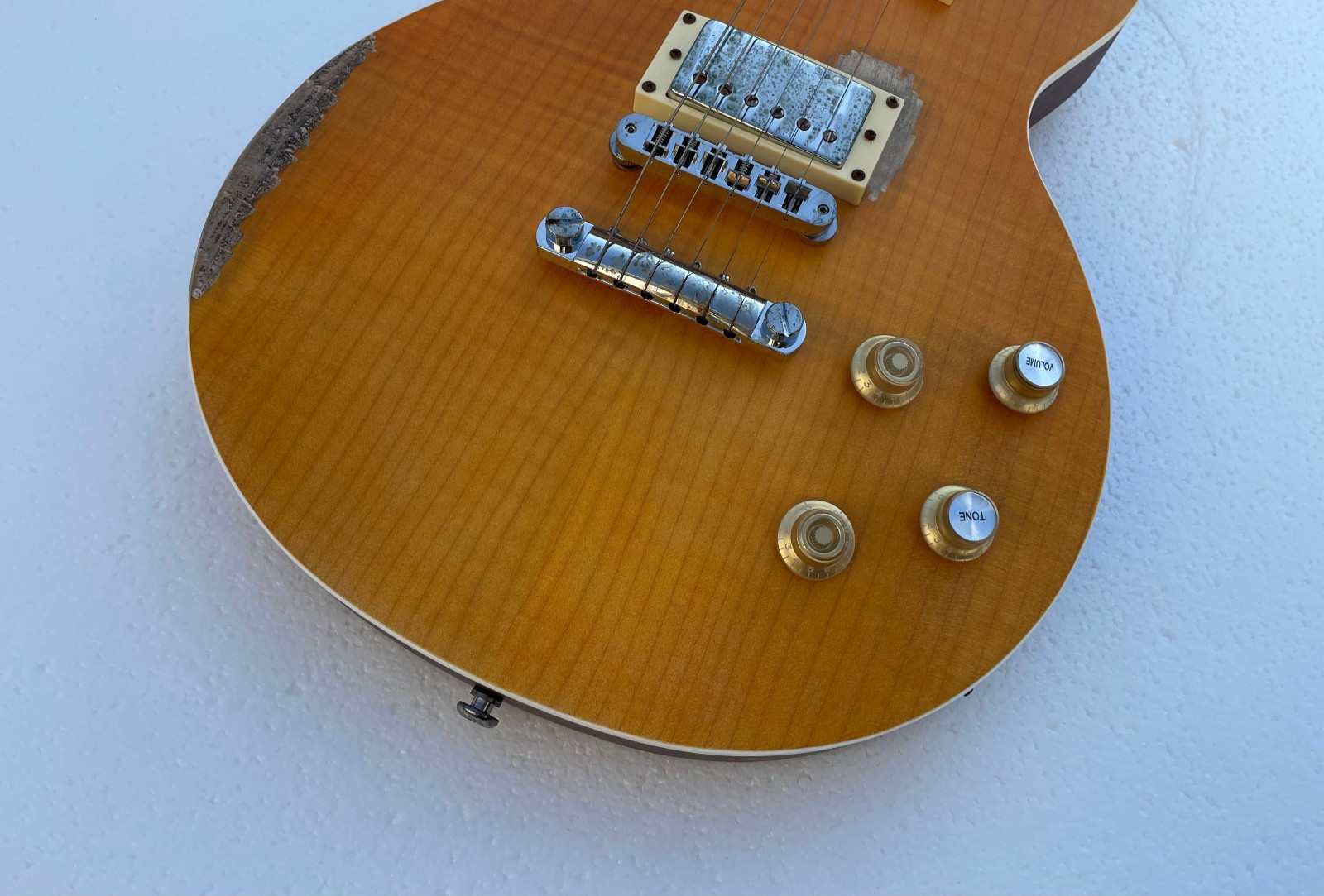 Relic 6 Strings Electric Guitar Bone Nut Matte Finished Flame Maple Top Guitarra