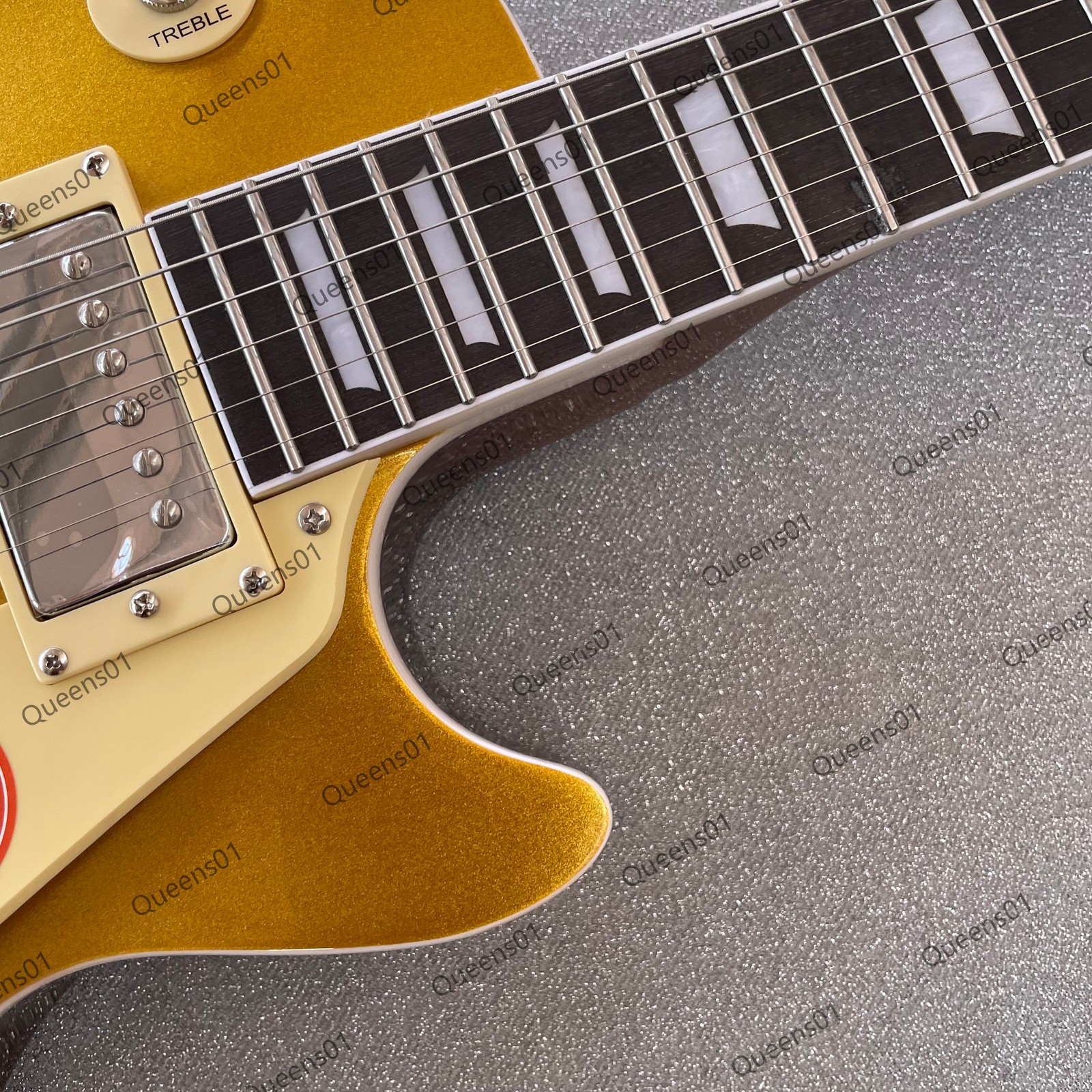Electric Guitar Stainless Steel Rounded Fret Edge Bone NutSparkle Glod US Stock