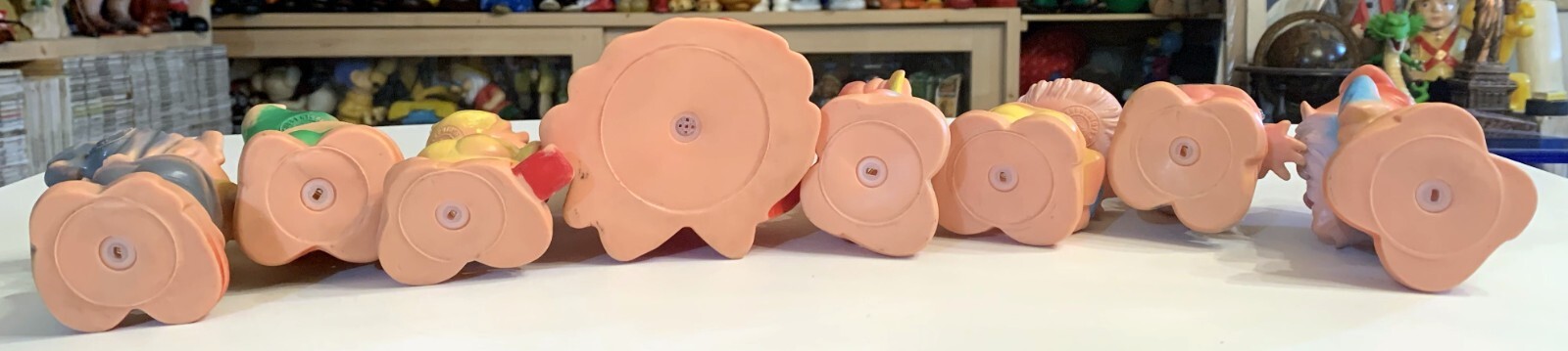 VINTAGE set SNOW WHITE AND SEVEN DWARFS RUBBERTOYS ITALY 1960s squeack squeeze