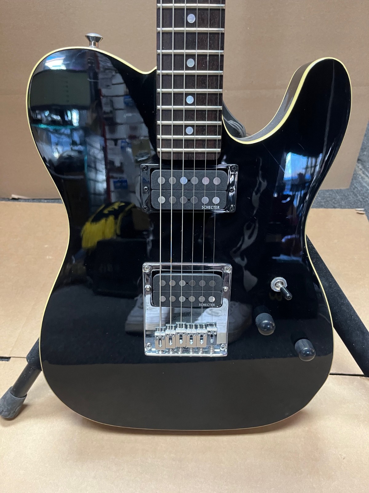 Schecter Diamond Series Tele Style HH Guitar (Black)