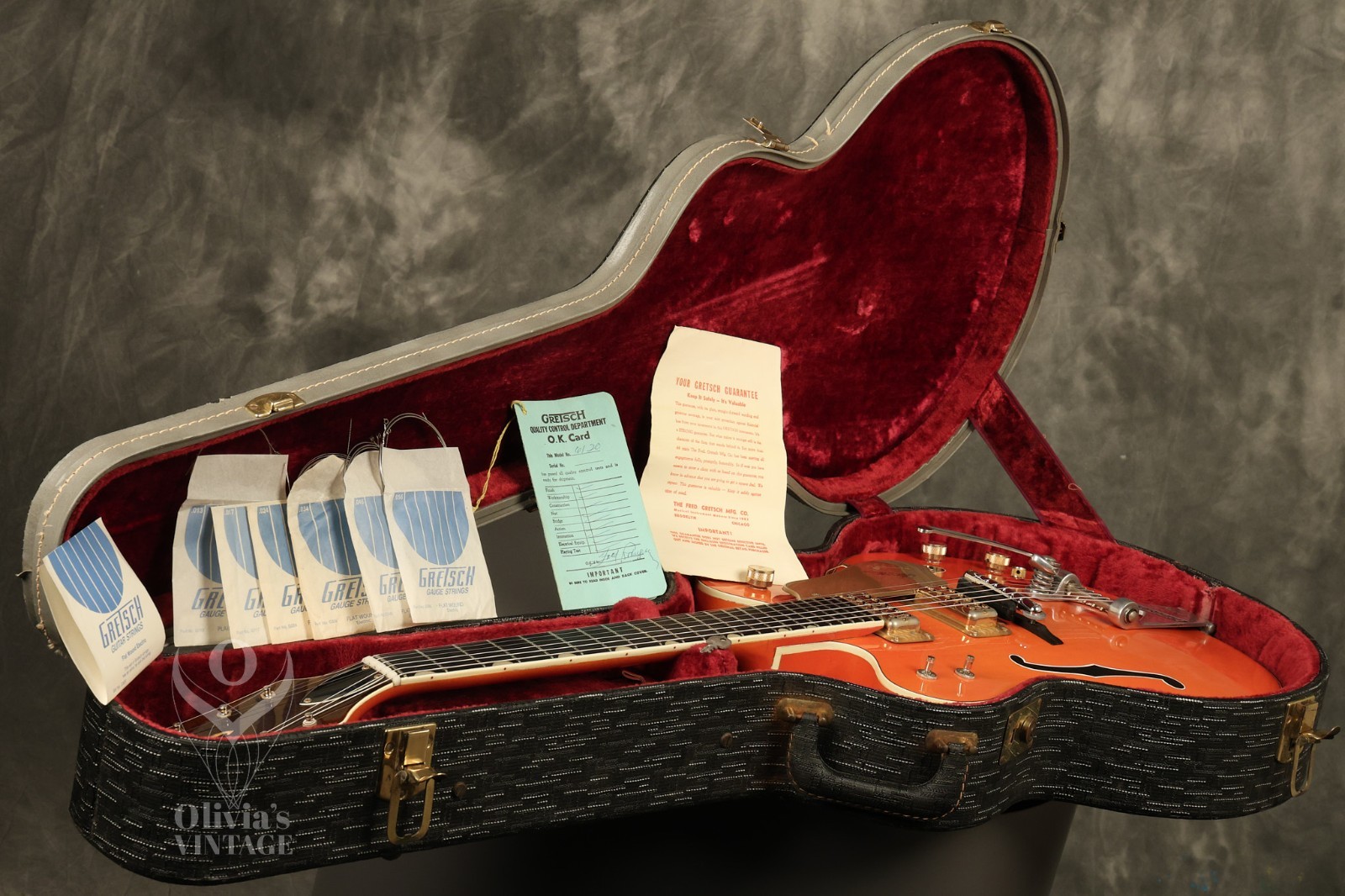1964 Gretsch Chet Atkins 6120 Nashville Western Orange with HANG TAG