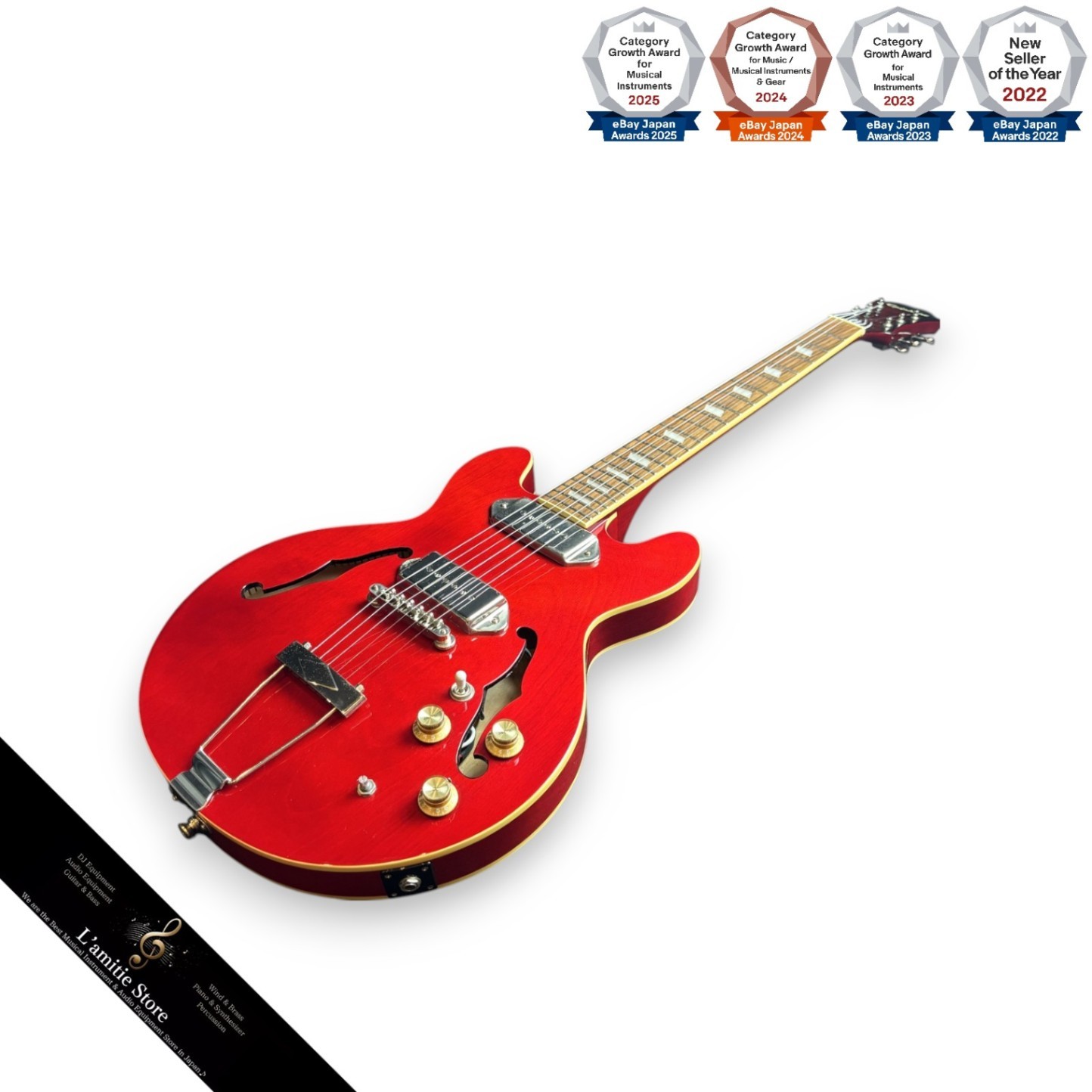 Epiphone Casino Coupe Electric Guitar Blonde Model CH Compact Vintage Sound