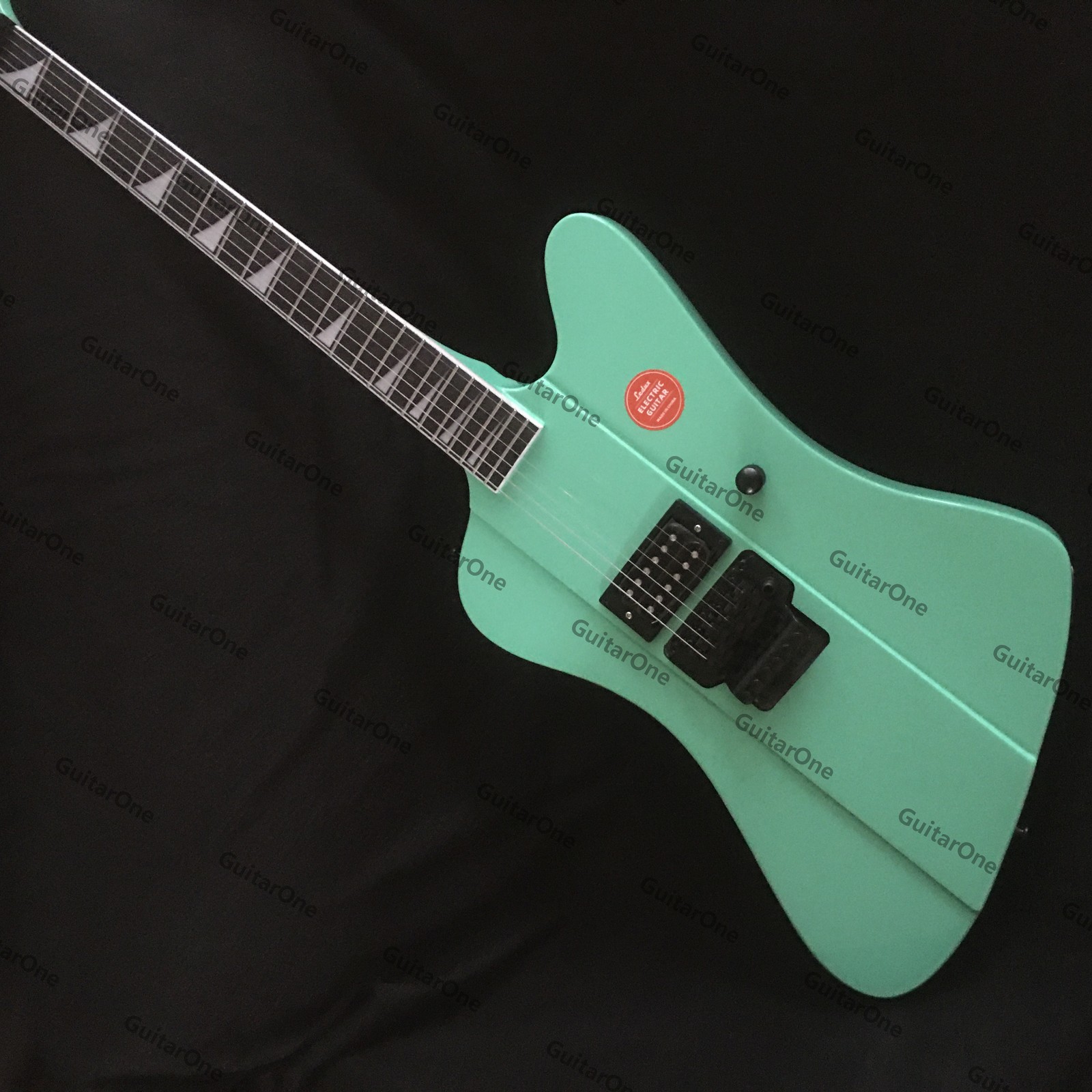 Solid Electric Guitar Green Gloss Finish HH Pickups Open Tremolo Black Hardware
