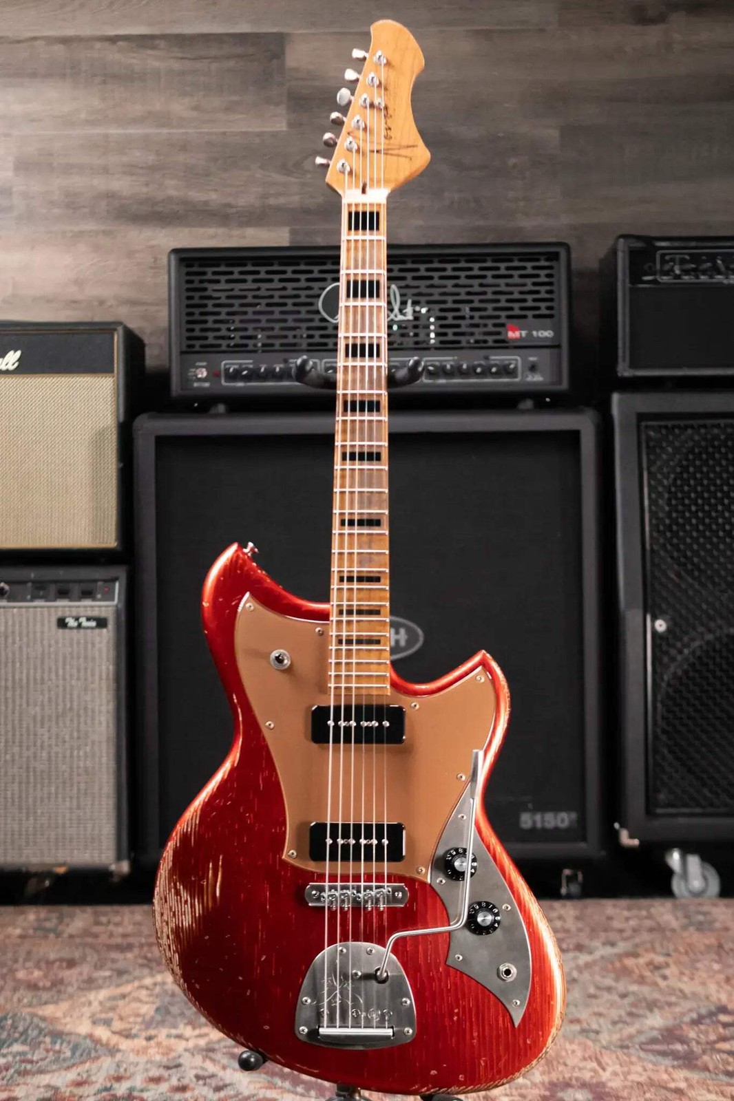 Novo Custom Shop Serus J Medium Distress Electric Guitar – Candy Apple Red with