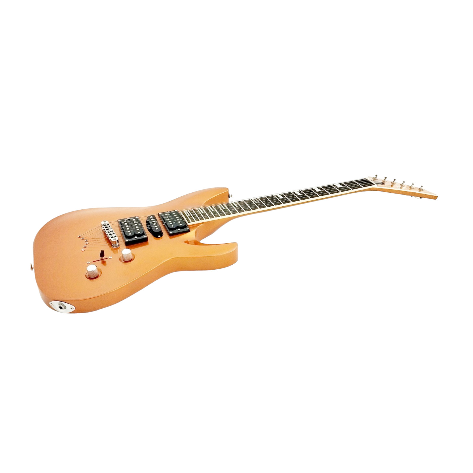 Haze SEG-258GD Neck-Thru Electric Guitar,Dark Metallic Golden, HSH +Free Gig Bag