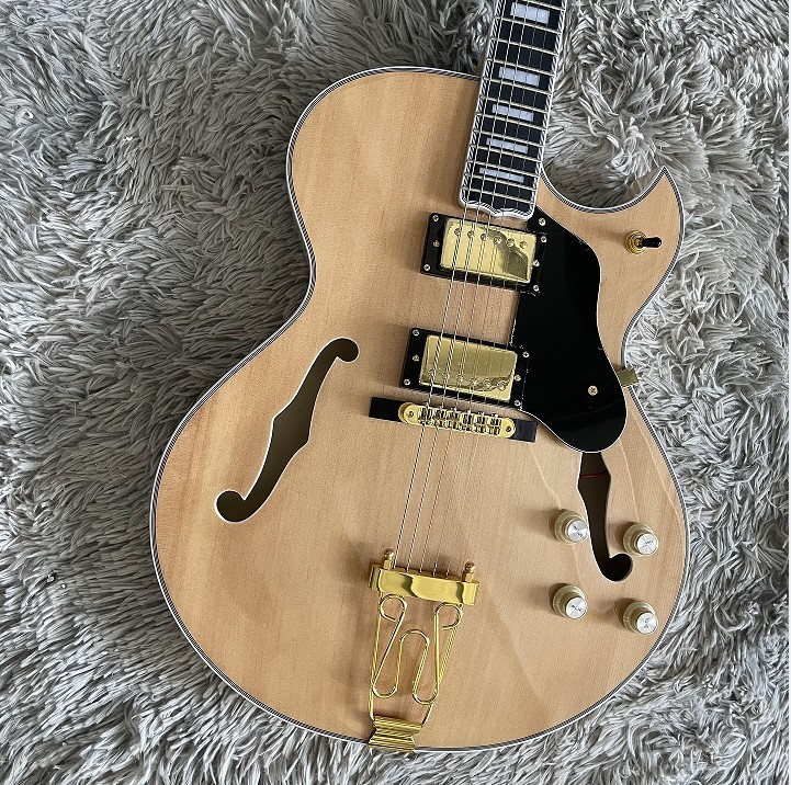 Custom Byrdland Electric Guitar Nature H-H Pickups Jazz 596mm Gold Hardware