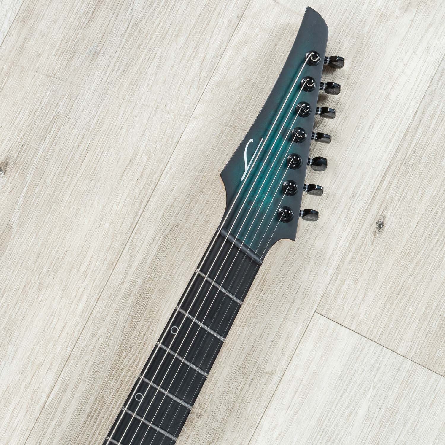 Legator N7FSS Ninja Super Shred Multi-Scale 7-String Guitar, Burl, Dark Sapphire