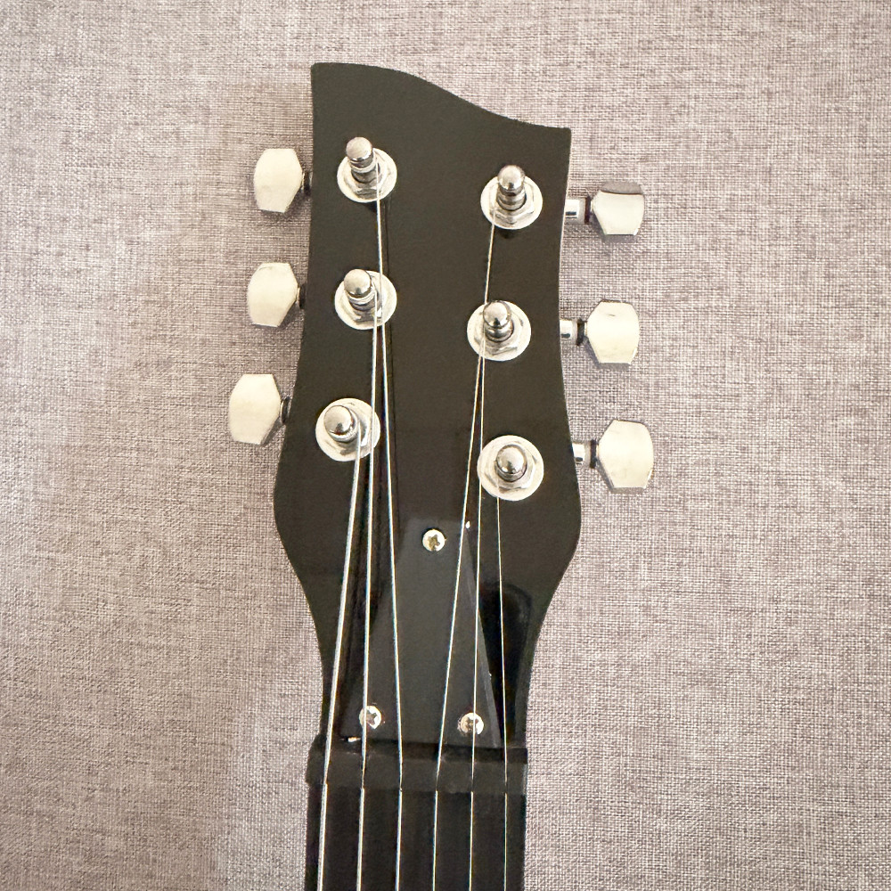 Black Mini Hofner Electric Guitar 6-String 24 Frets Lightweight Travel Friendly