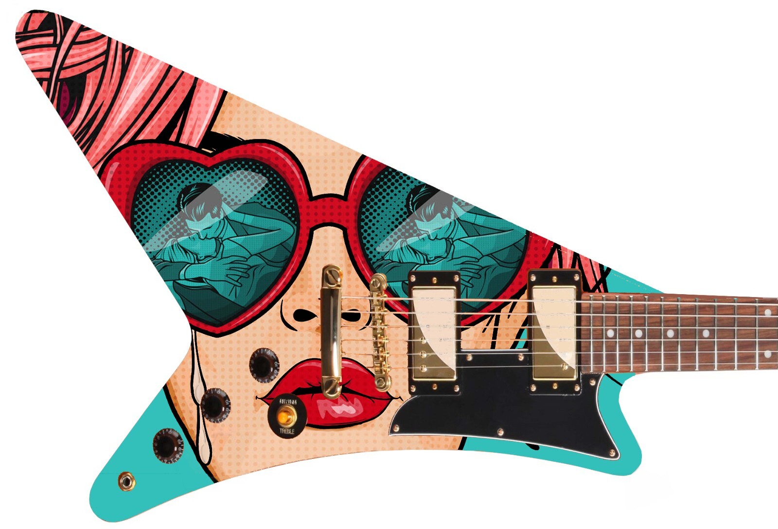 Guitar Skin Wrap Axe Re-Skin Pop Rock Dirty Little Secret Groupie Girl – 1218