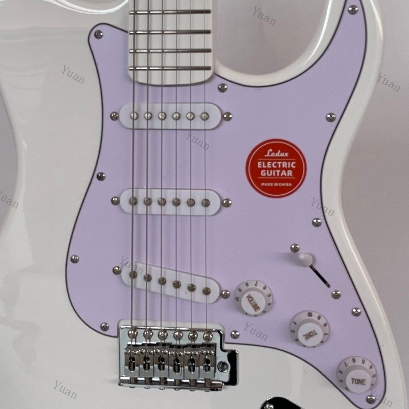 Electric Guitar White Gloss SSS Pickups 21 Stainless Frets White Fretboard
