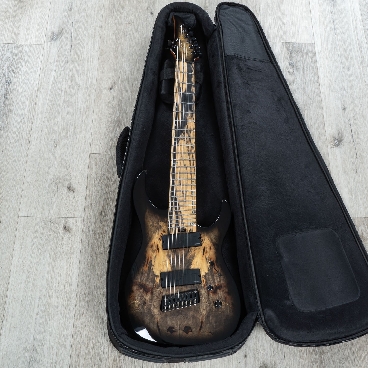Legator Ninja N8FOD 8-String Multi-Scale Guitar, Palemoon Ebony, Jupiter